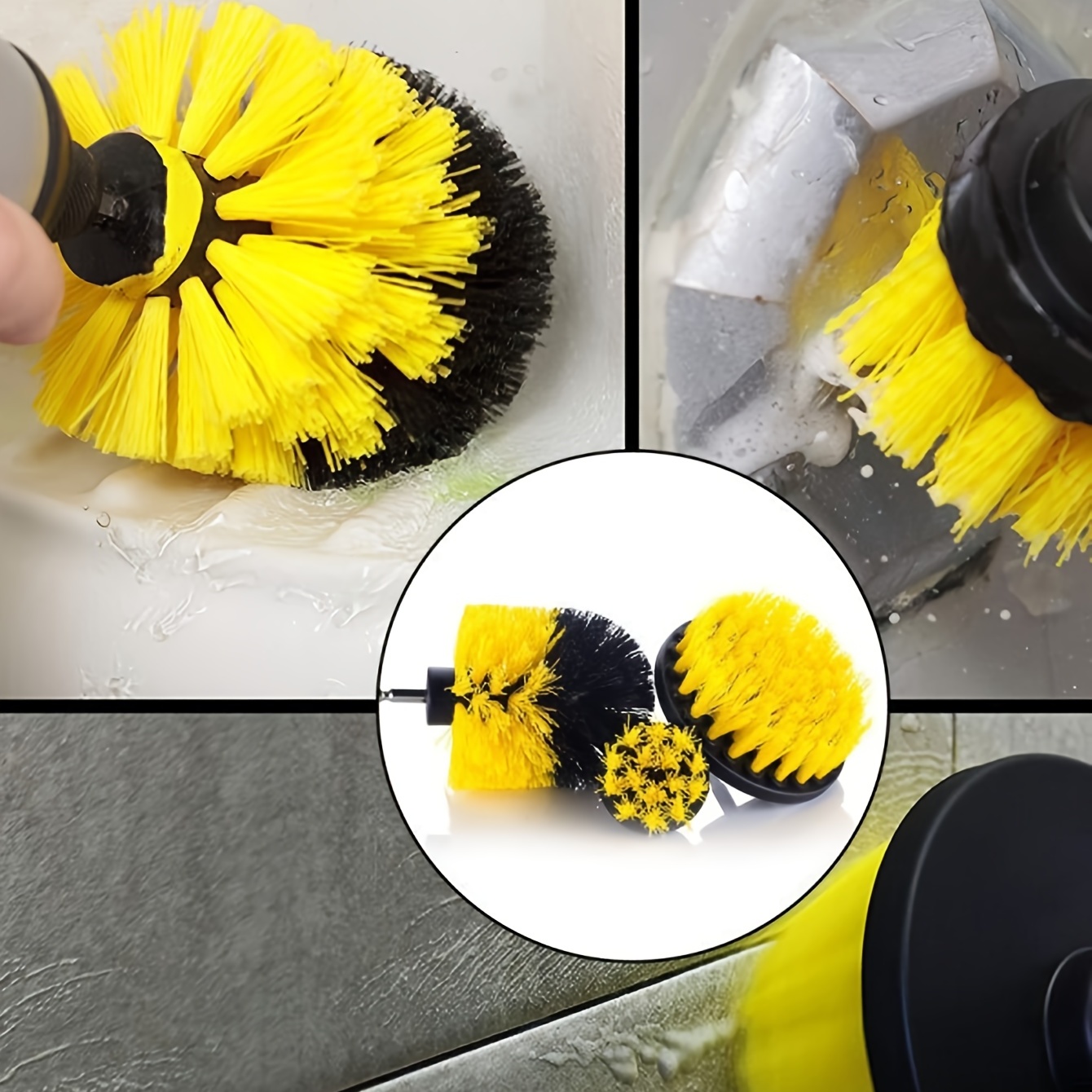 Power Drill Brush Attachment - Grout Cleaner For Tile Floors Drill Brush Set  Bathroom Cleaner For Pool Tile Tub Shower Scrubber For Cleaning - Kitchen Scrub  Brush Car Wash Brush Drill Attachment - Temu