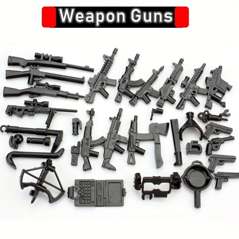 24 pièces/ensemble soldats militaires de la seconde guerre mondiale fusil  armes figurines pièces blocs assemblage bricolage modèle Kits de