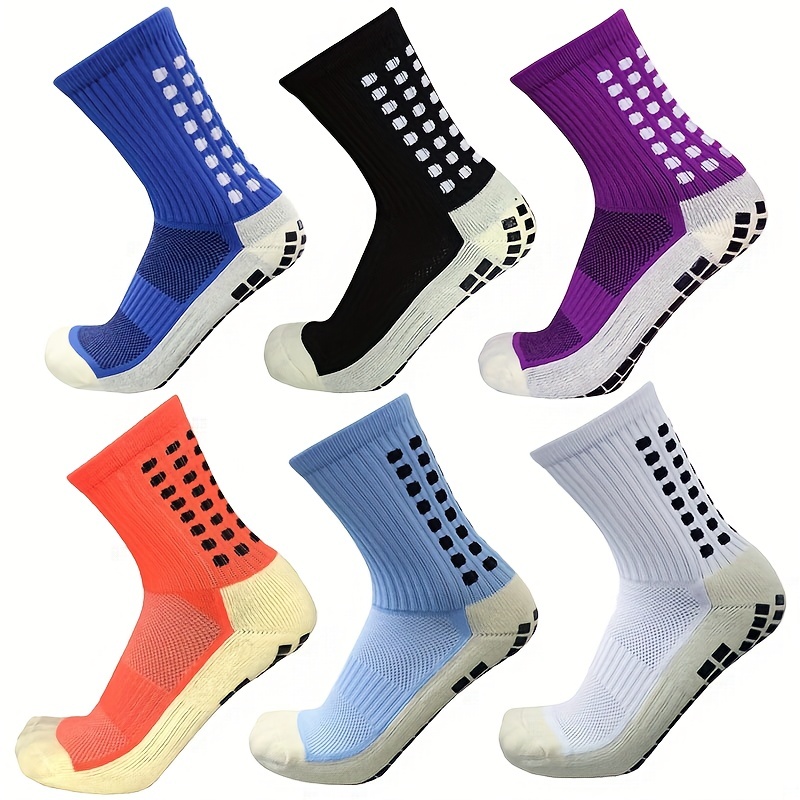1pair Anti-slip Football Socks, Women Non-slip Soccer Basketball Tennis  Sport Socks, Grip Cycling Riding Socks