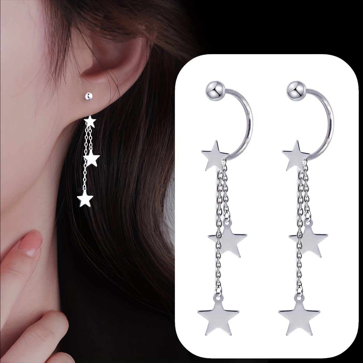 

Boucles D'oreilles À Franges En Chaîne Pentagramme, Style Mignon Et Élégant, Tendance Pour Les Vacances, Cadeau Pour Femme