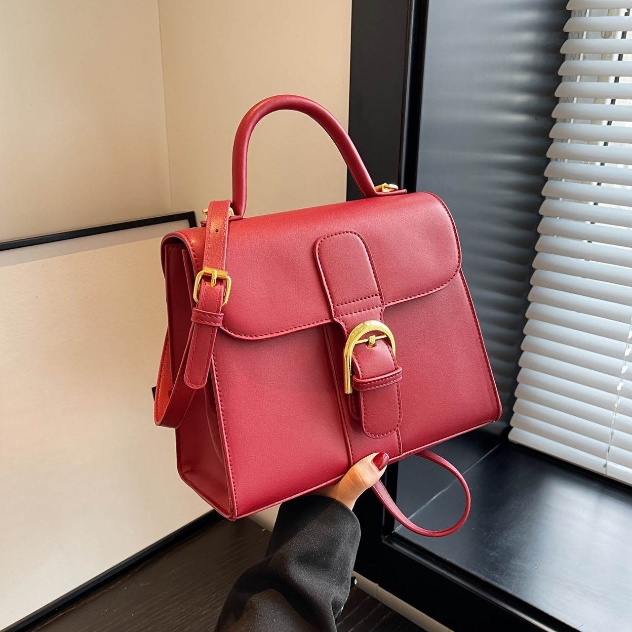 Liyuan&758 Casual Pu Leather Square Crossbody Bag, Solid Color Shoulder Bag,  Perfect Messenger Bag For Daily Use - Temu