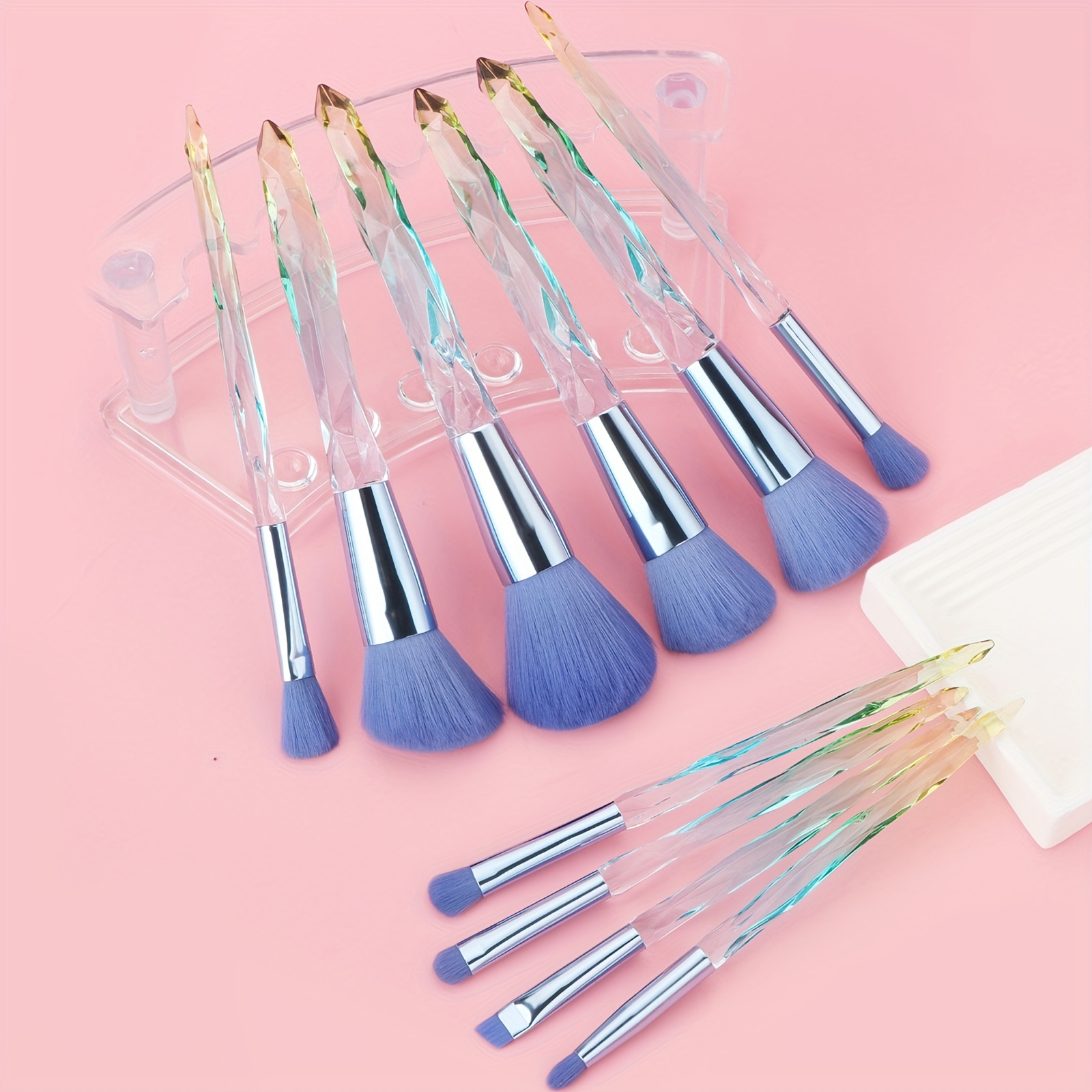 7pcs Makeup Brush Set With Storage Bag Portable Brush Make Up Brush Blending  Brush For Makeup Highlight Brush Glitter Blue Eye Shadow Brush Face Makeup  Brush Makeup Tool