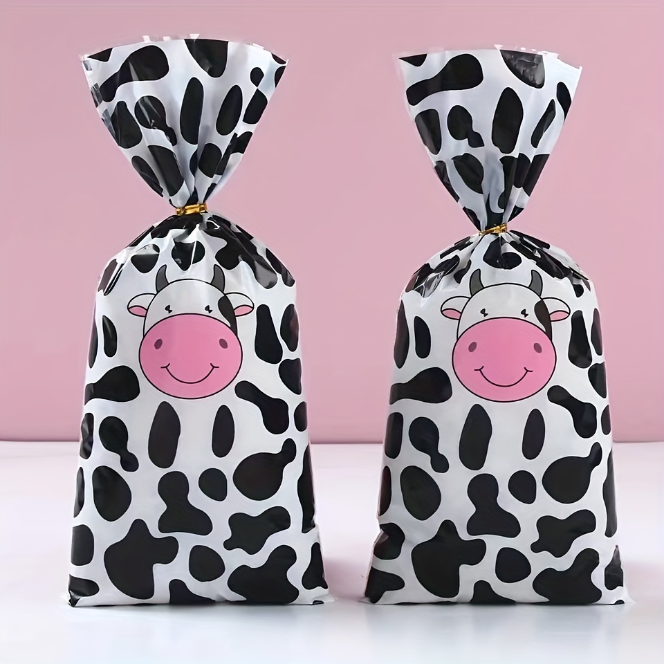 30 bolsas de golosinas con estampado de vaca, bolsas de golosinas, bolsas  de regalos de fiesta, bolsas de regalo con temática de animales para