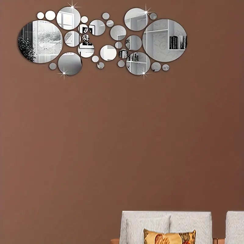 Acrylic Round Mirror Wall Sticker Self adhesive - Temu