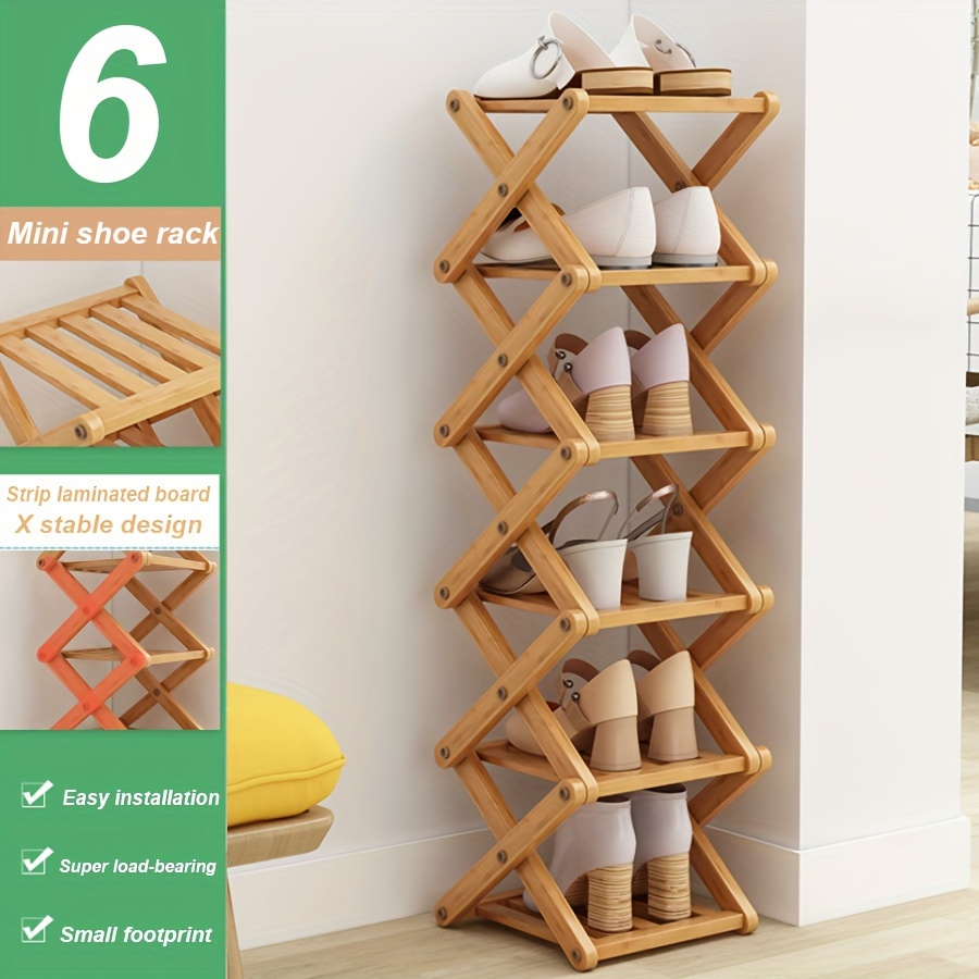 Multi Shoe Bedroom Simple Temu Rack Indoor Bamboo layer - Cross