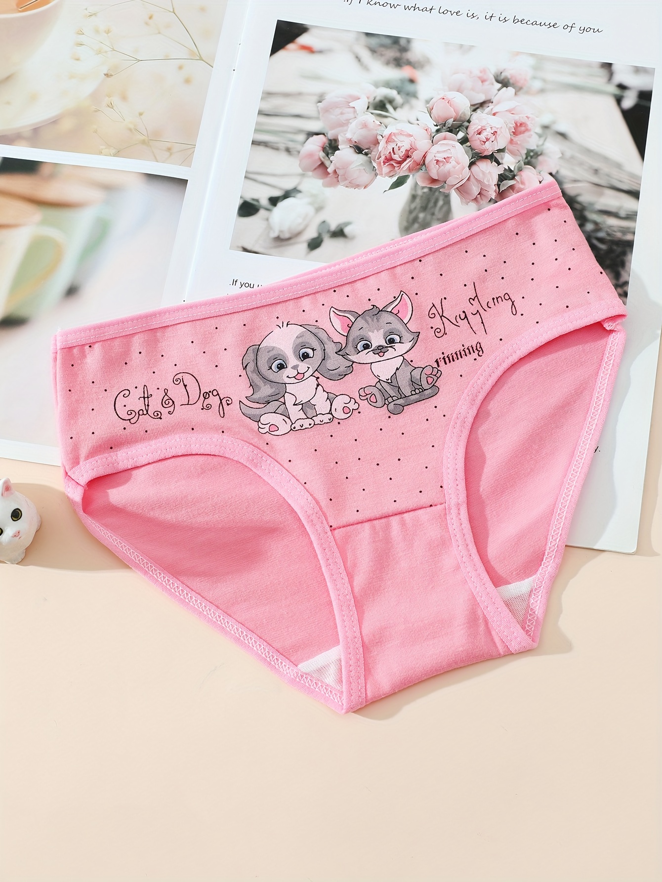 Cute Sweet Panties Breathable Mixed Pattern Cotton Briefs - Temu Canada