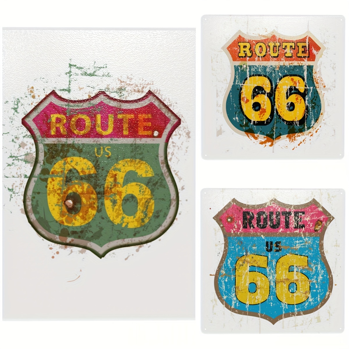 Route 66 Road Signs Vintage Room Decor Metal Sign Retro Road - Temu