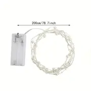 1pc led copper wire light battery box pearl string lights christmas wedding room decoration pearl shaped string lights 6 6ft 2m 20 lights details 2