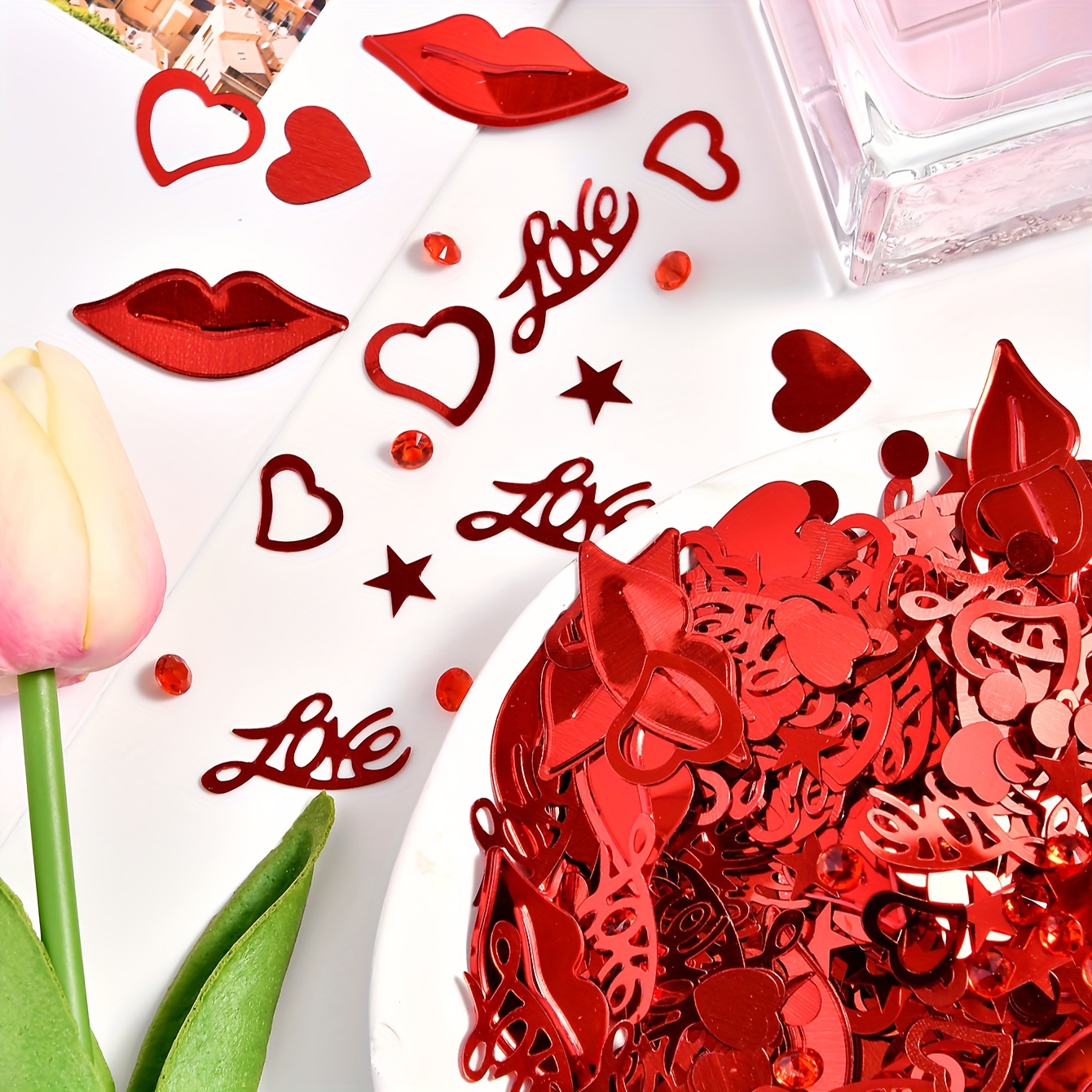 Valentine's Day Wedding Lips Love Heart Confetti Wedding - Temu