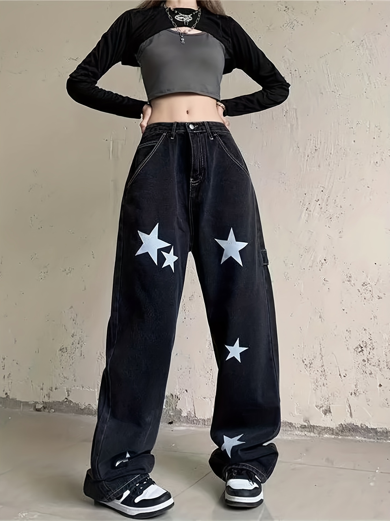 Jeans Y2K Aesthetic Outfits Skull Vintage Patch Designs Y2k Jeans
