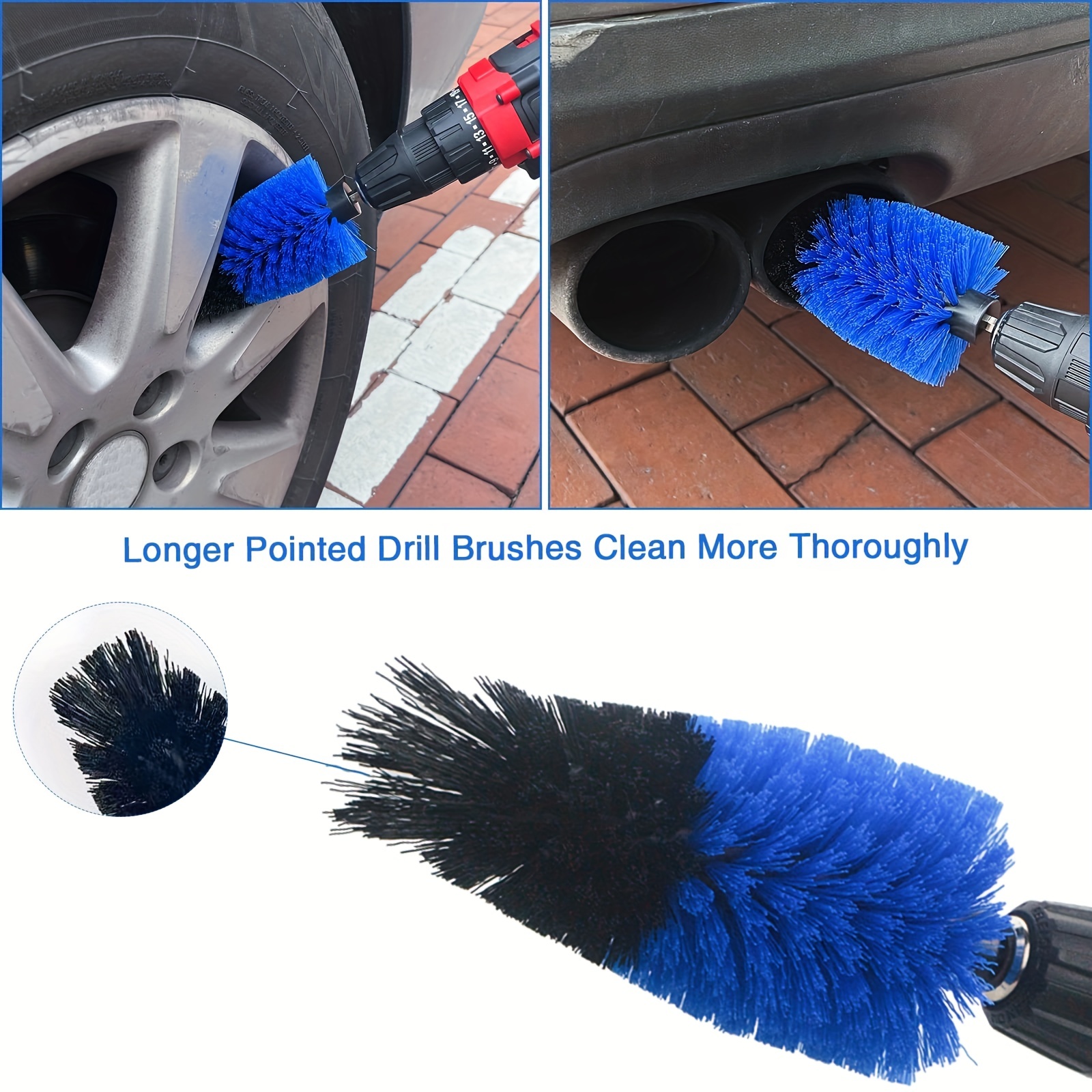Car Detailing Brushes Kit Car Cleaning Drill Brush Set - Temu