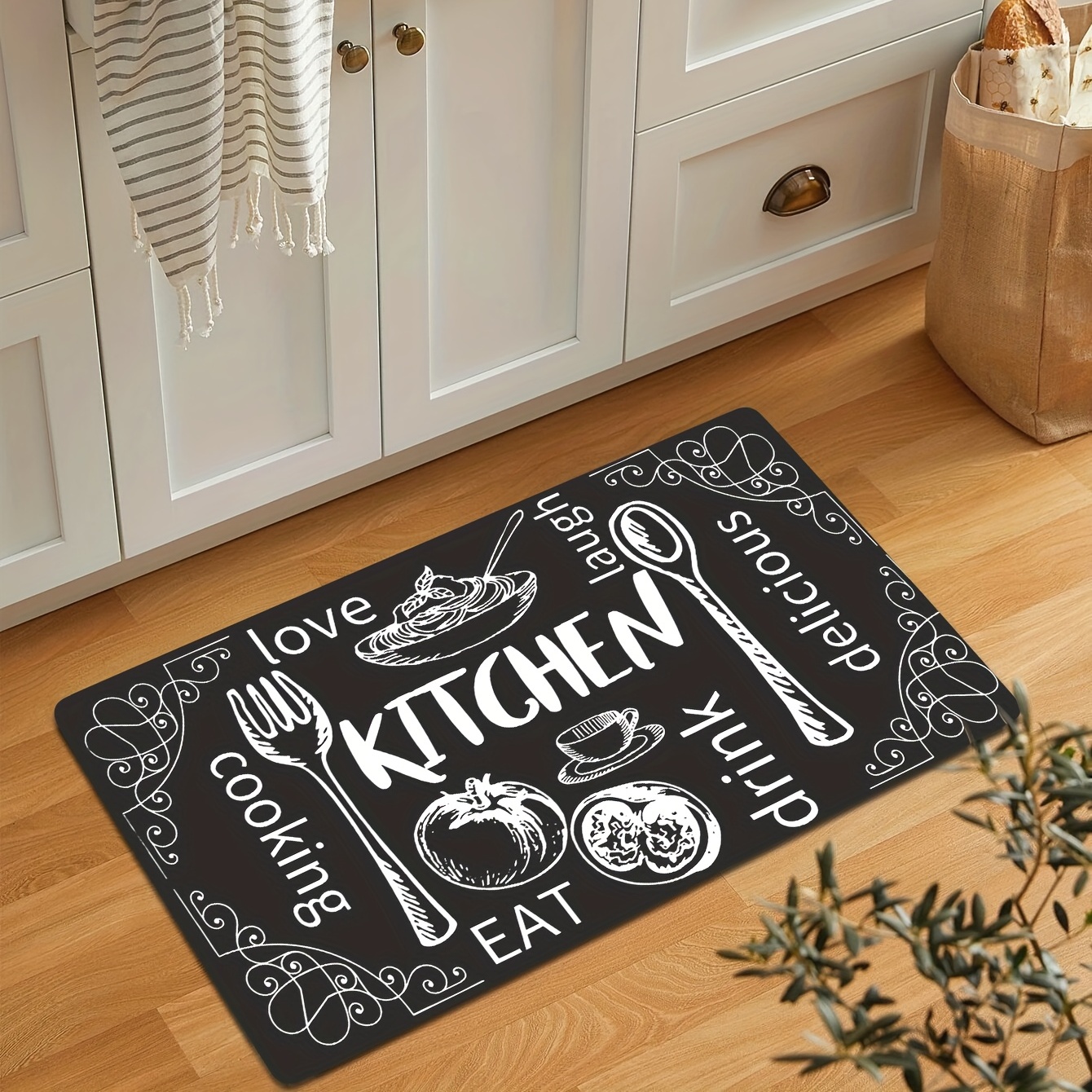 Anti-fatigue Non-slip Kitchen Floor Mat - Waterproof, Dirt-resistant,  Machine Washable, Perfect For Laundry, Bathroom, And Living Room - Enhance  Room Decor - Temu