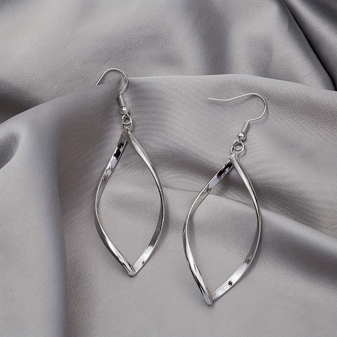 Bold Twisted Wave Dangle Earrings for Parties
