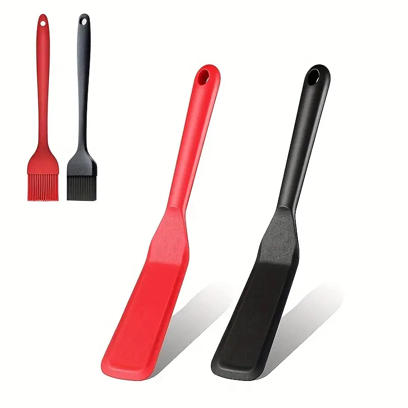 2 Pieces Silicone Thin Spatula Omelet Spatula Long Crepe Spatula  Heat-Resistant Cooking Spatula Non-Stick Pancake Spatula for Cooking Egg  Burgers Pizza Pancake Steak Omelet Crepes 