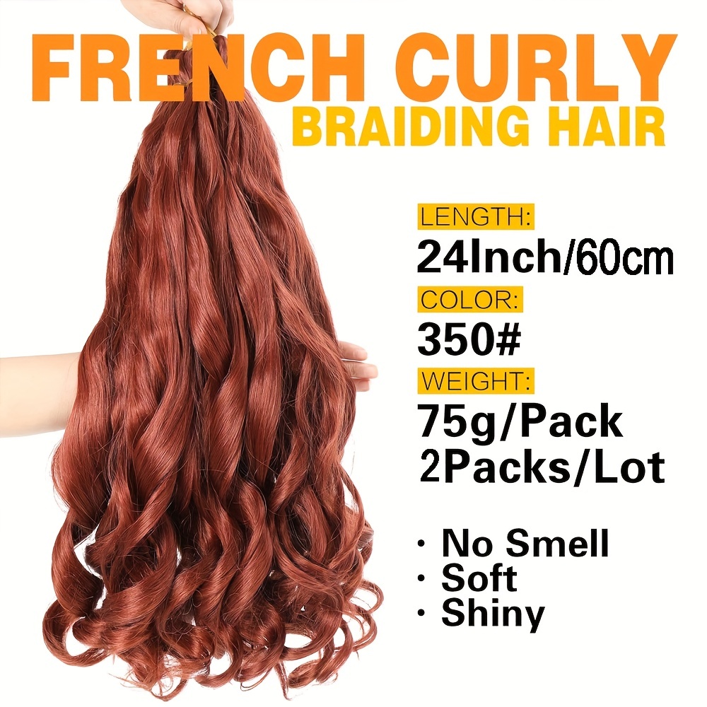 Curly Braiding Hair 24 inch French Curl Loose Wave Crochet Hair