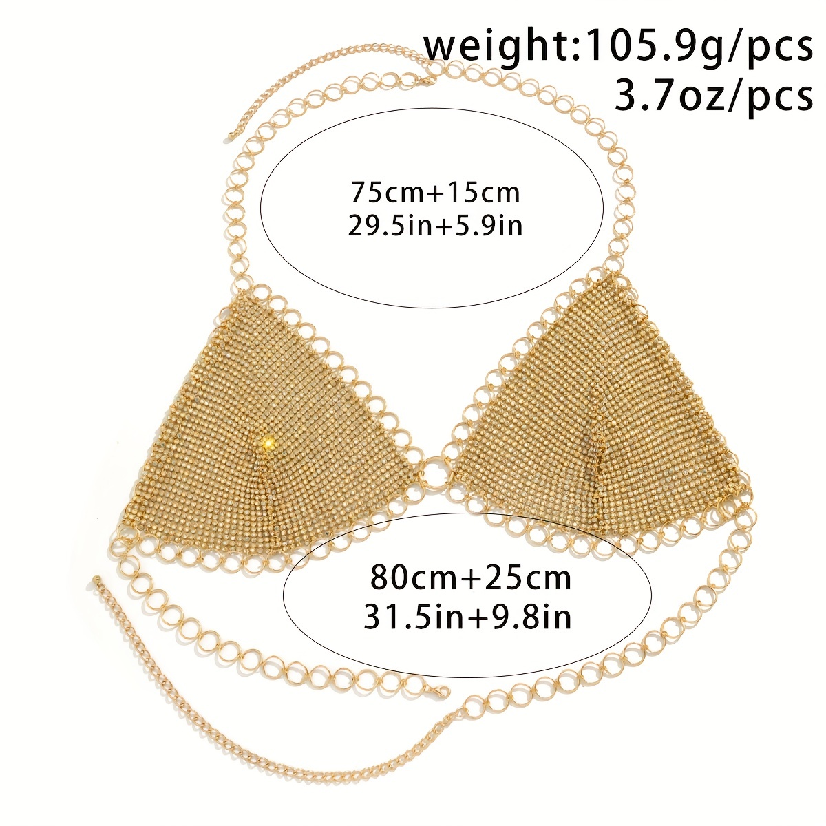 Chain Bra,chest Bralette,gold Bralette,chain Body Jewelry,gold