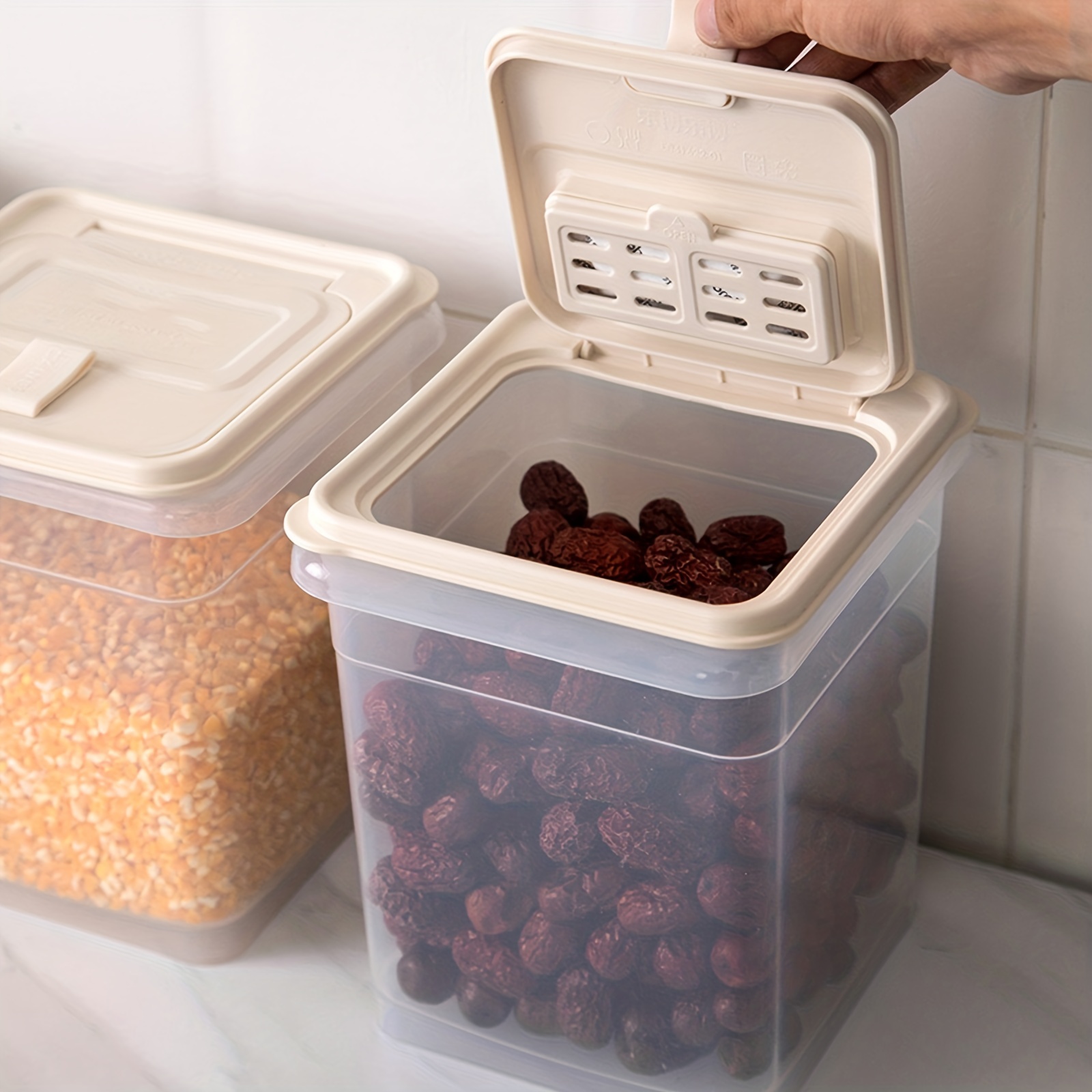 Transparent Kitchen Refrigerator Storage Box Grains Beans Storage