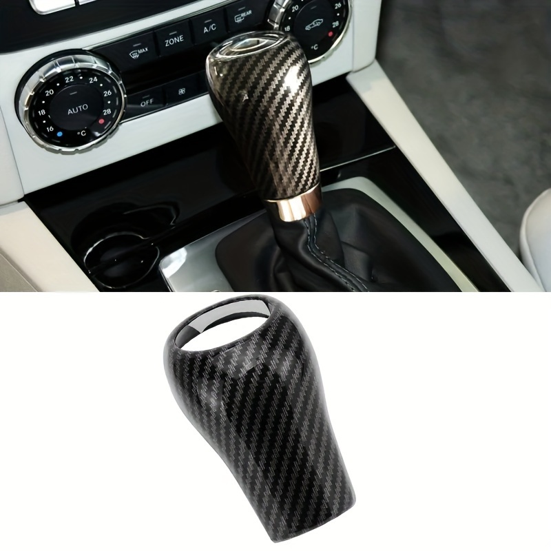 Charminghorse 1 Piece Carbon Fiber Car Gear Shift Knob Cover Sticker  Interior Trim for Mercedes Benz W204 W212 A G E C Class CLS Accessories  (Black) : : Car & Motorbike