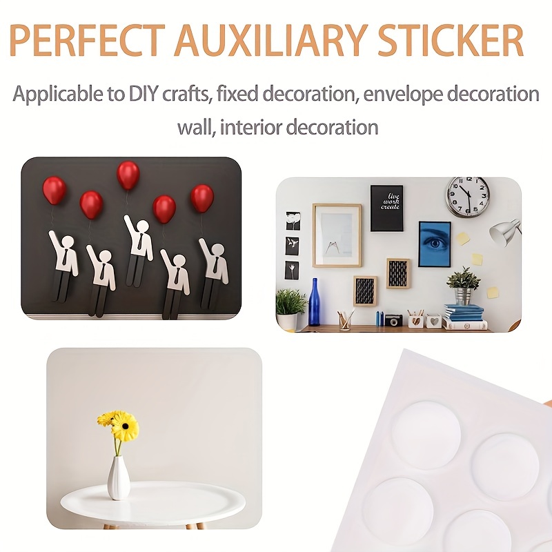 JANYUN 225 Pieces Double Sided Sticky Dot Stickers Round Putty Clear Sticky  Tack No Trace Sticky Putty Waterproof Small Balloon Stickers for Wall Wood