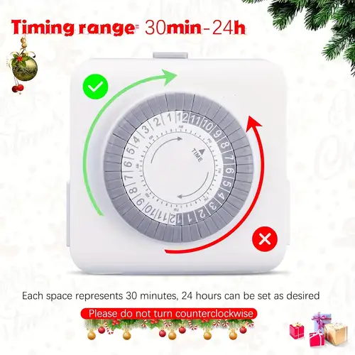 1pc Indoor Mini 24 Hour Mechanical Outlet Timer 3 Prong, Discounts For  Everyone