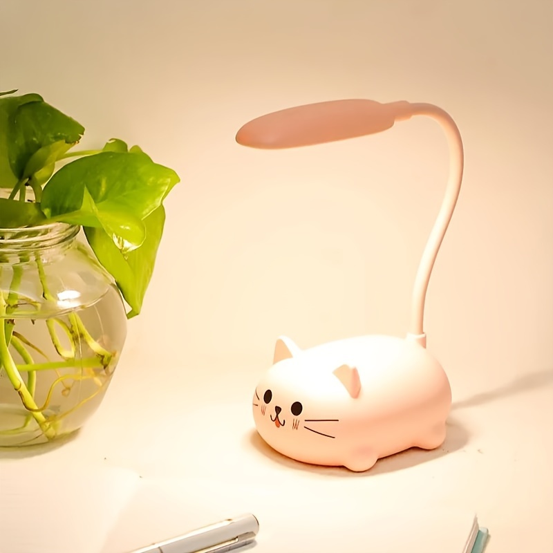 Lámpara de mesa de dibujos animados, luz nocturna de Gato, recargable por  USB, luz de mesa Led, protección ocular para niños, lámpara de escritorio  blanca cálida – Los mejores productos en la