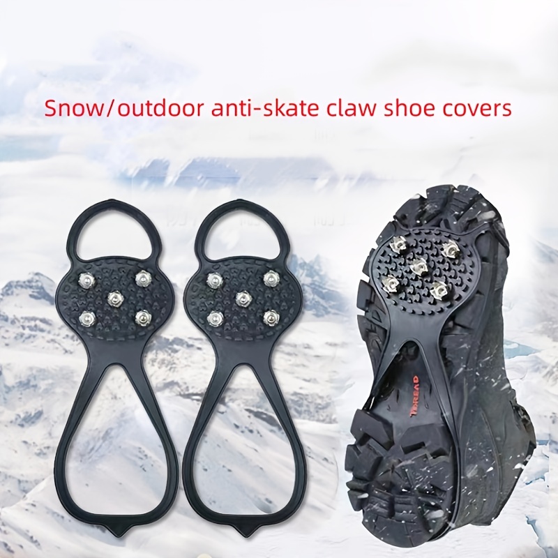 1pair Anti Slip Cleats Snow Claw Shoe Crampons for Ice Snow Walking