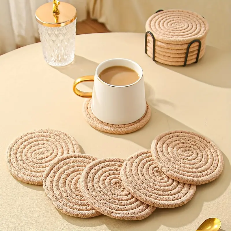 Fabric Coasters Brown Cotton Placemats Hand woven Heat - Temu