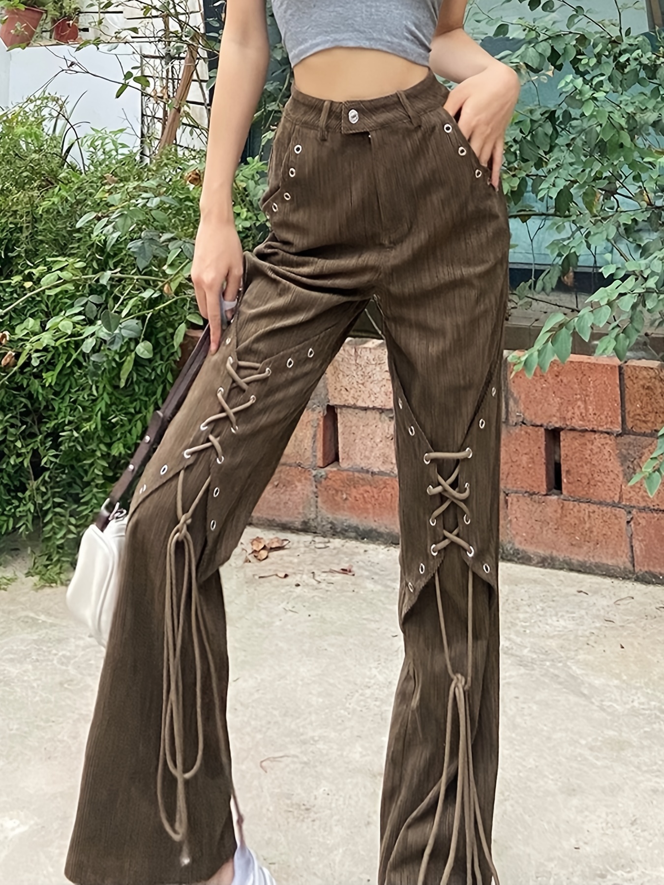 Women Brown Solid Casual Regular Fit Trousers