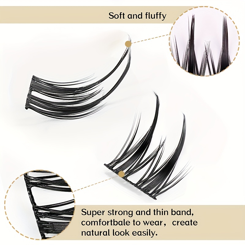 12 Rows Cluster Lashes Enlarge Eyes Cat Fairy False Eyelashes Lightweight