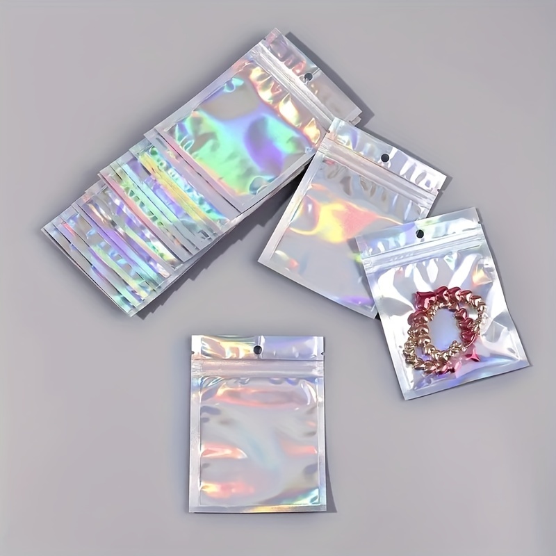 Laser Ziplock Bag Small Jewelry Packaging Bar Bag Unique - Temu