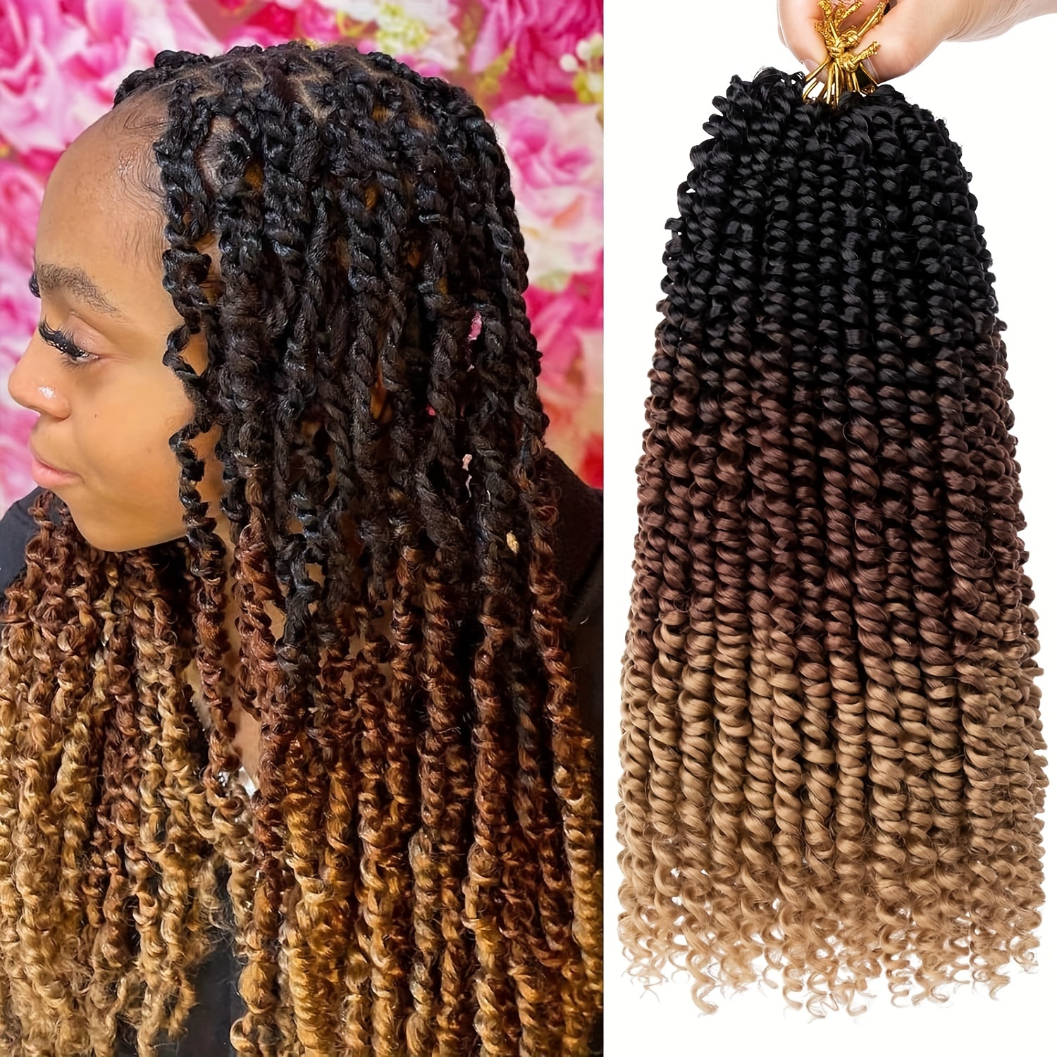 Passion Twist Crochet Hair 12 18 Bomb Pre Twisted Water Wave