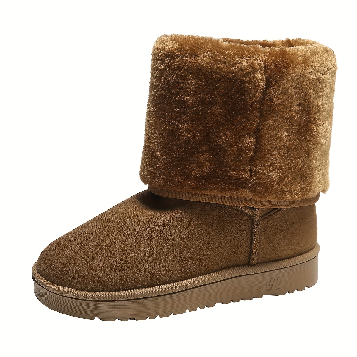 Fluffy Fur Lined Snow Flat Boots for Women
