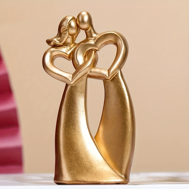 Image of Romantic Couple Figurine - Resin For , Perfect For Bookshelf, Living Room, Or Entryway, For Valentine