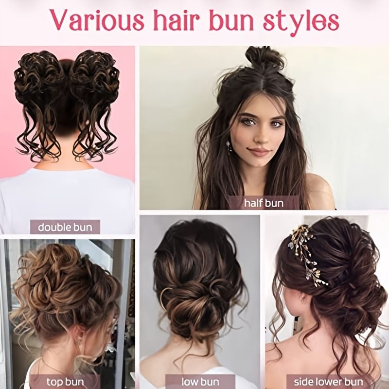 Messy Bun Hair Piece Messy Hair Bun Scrunchies For Women Tousled Updo Bun  Synthetic Wavy Curly Chignon Ponytail Hairpiece For Daily Wear - Beauty &  Personal Care - Temu