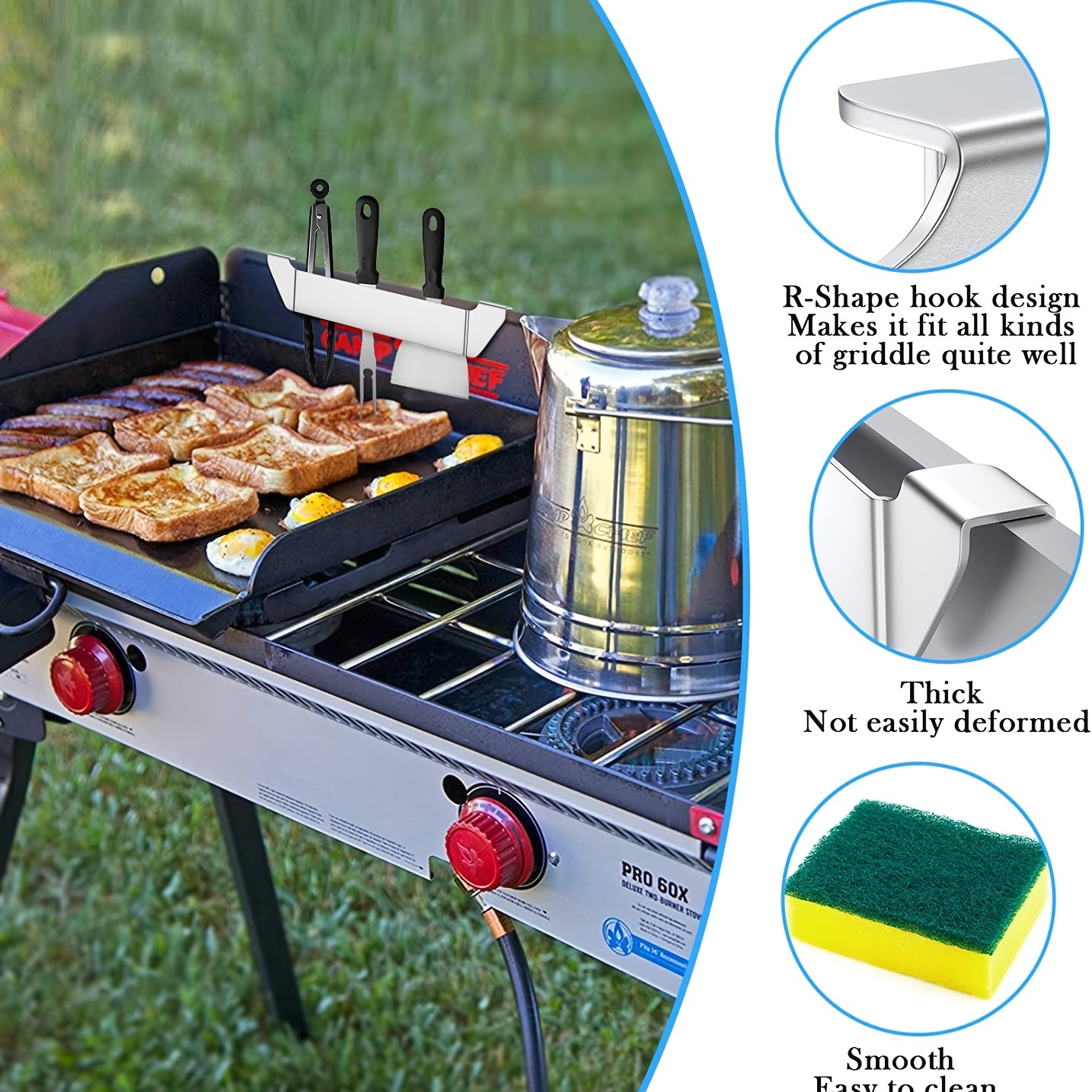 Stainless Steel Griddle Accessories Kit Bbq - Temu