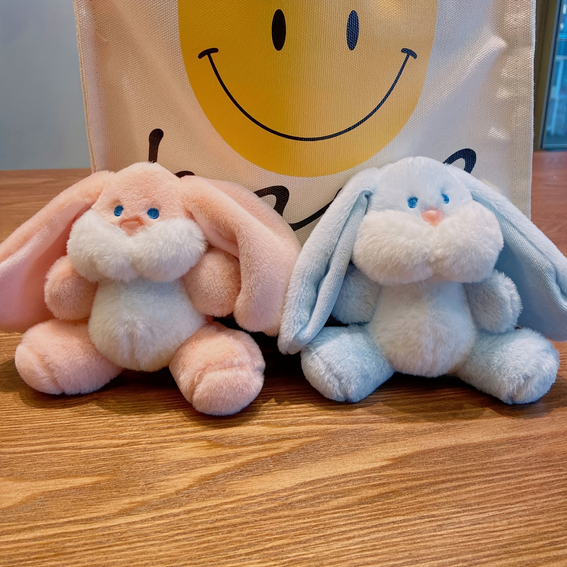 Cute Rabbit Student Schoolbag Pendant Imitation Otter Rabbit Keychain  Women's Handbag Accessories Gift for Girlfriend Wholesale