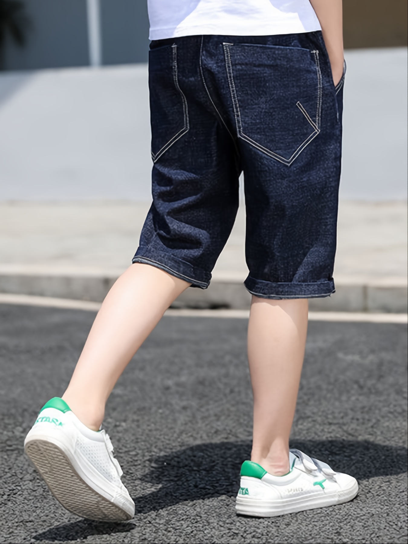 Boys Casual Pocket Button Design Denim Shorts Kids Summer Clothes