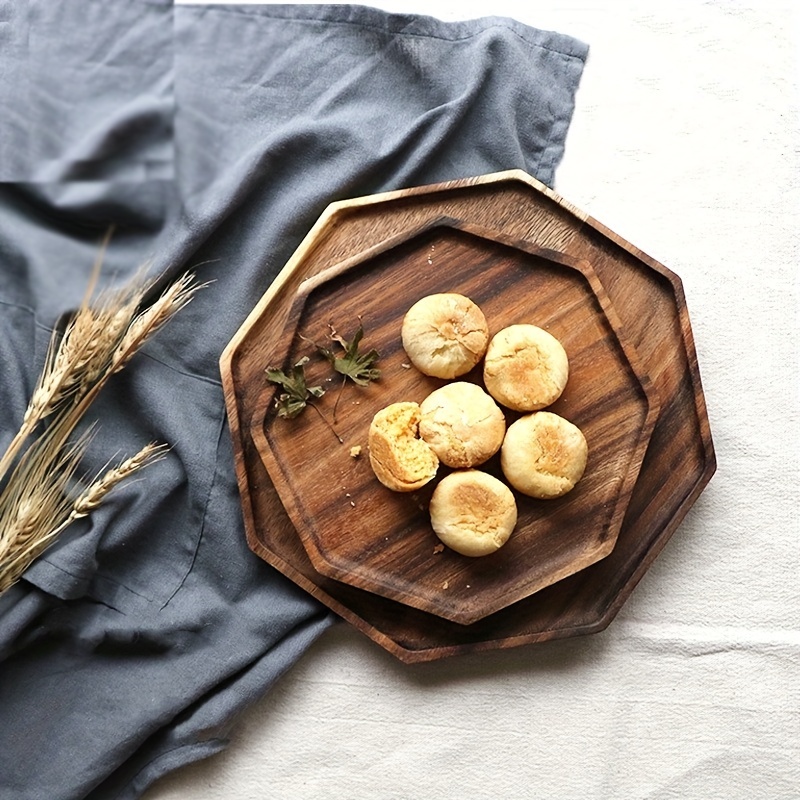 Octagonal Wood Tray For Serving Food Snacks Drinks Sushi - Temu