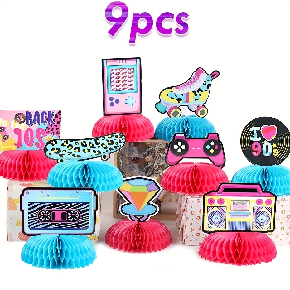  7 Pcs Descendants Party Supplies Honeycomb Centerpieces  Birthday Party Decorations, for Girls and Boys Musical Movie Theme Party  Supplies : Toys & Games