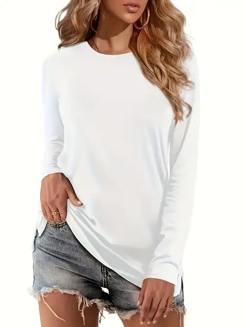 Zipper Turn-down Collar T-Shirt Autumn Cotton Long Sleeve T Shirt Women  Clothes 