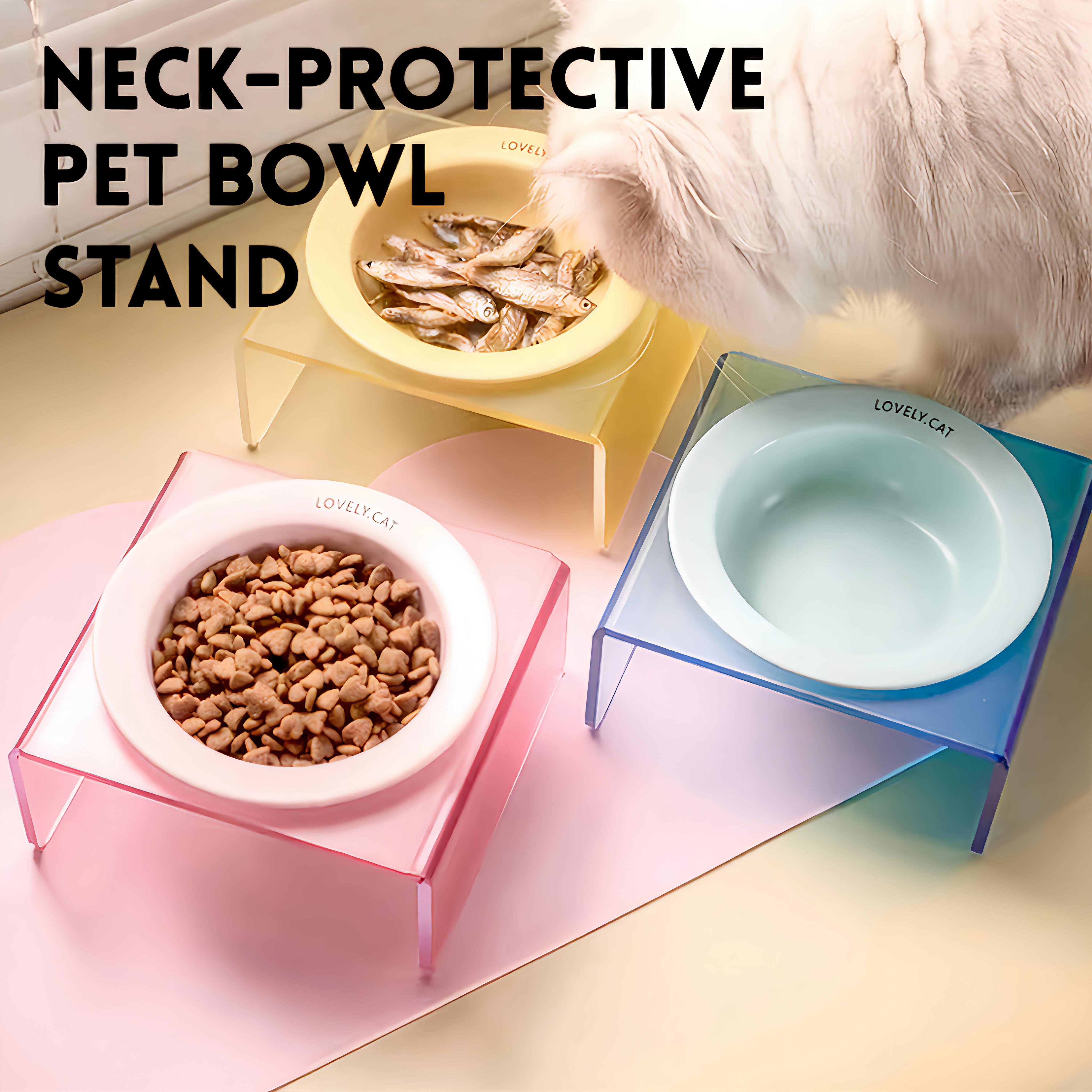 Acrylic dog bowl outlet stand