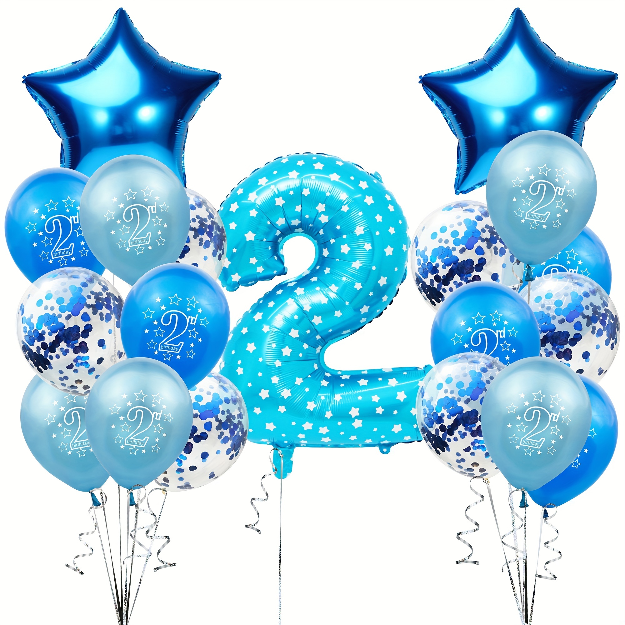 Globo de cumpleaños para niño de 3 años, decoraciones de cumpleaños azules  de 3 años, globos de cumpleaños número 3, globos de confeti de látex,  suministros de bautismo de cumpleaños, decoración de