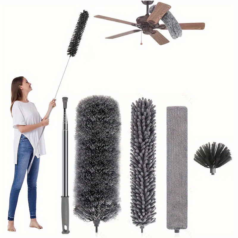 Exterior House Cleaning Brush Set with Extension Pole -The