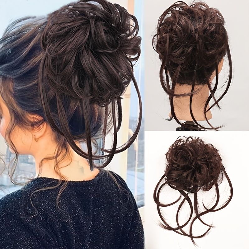 Messy Bun Hair Piece Tousled Updo Hair Extensions With Elastic Hair Band  Curly Hair Bun Scrunchle For Women | Shop Now For Limited-time Deals | Temu