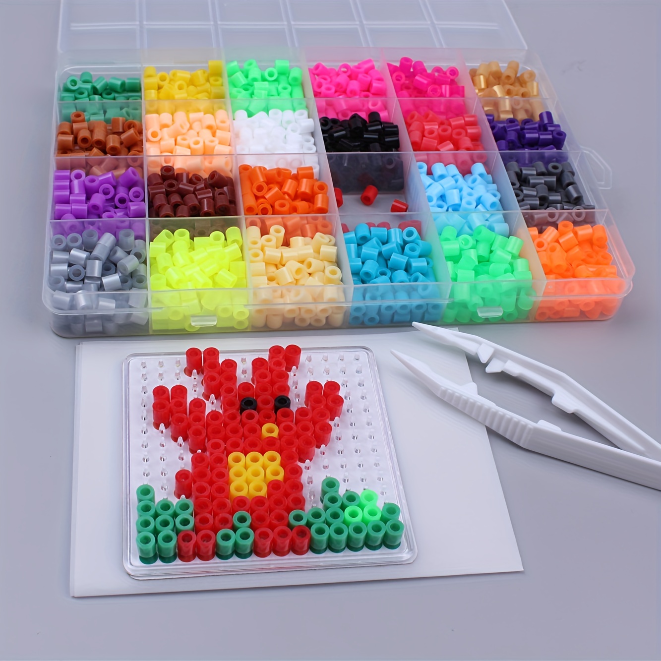 5mm 24 color perler beads kit,hama beads with templates