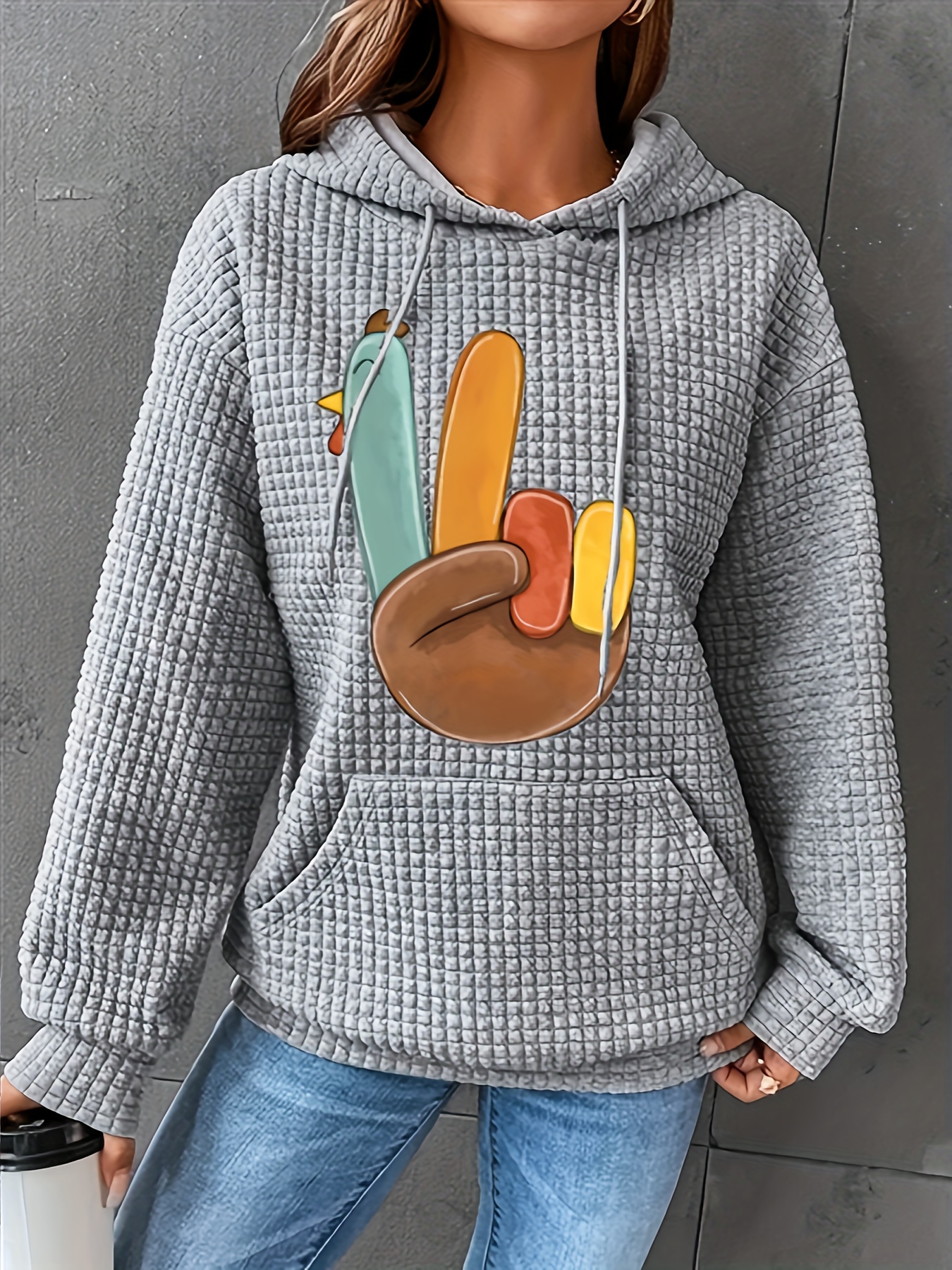 Plus Size Casual Sweatshirt Sudadera Capucha Manga Larga - Temu Mexico