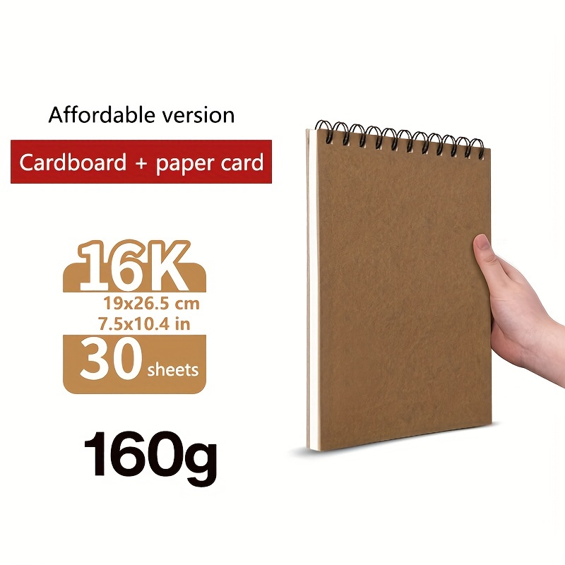 16k Thick Sketchbook Vertical Flip Sketching Art Supplies, 60 Pages/30  Sheets, 160g Thick Paper Stationery