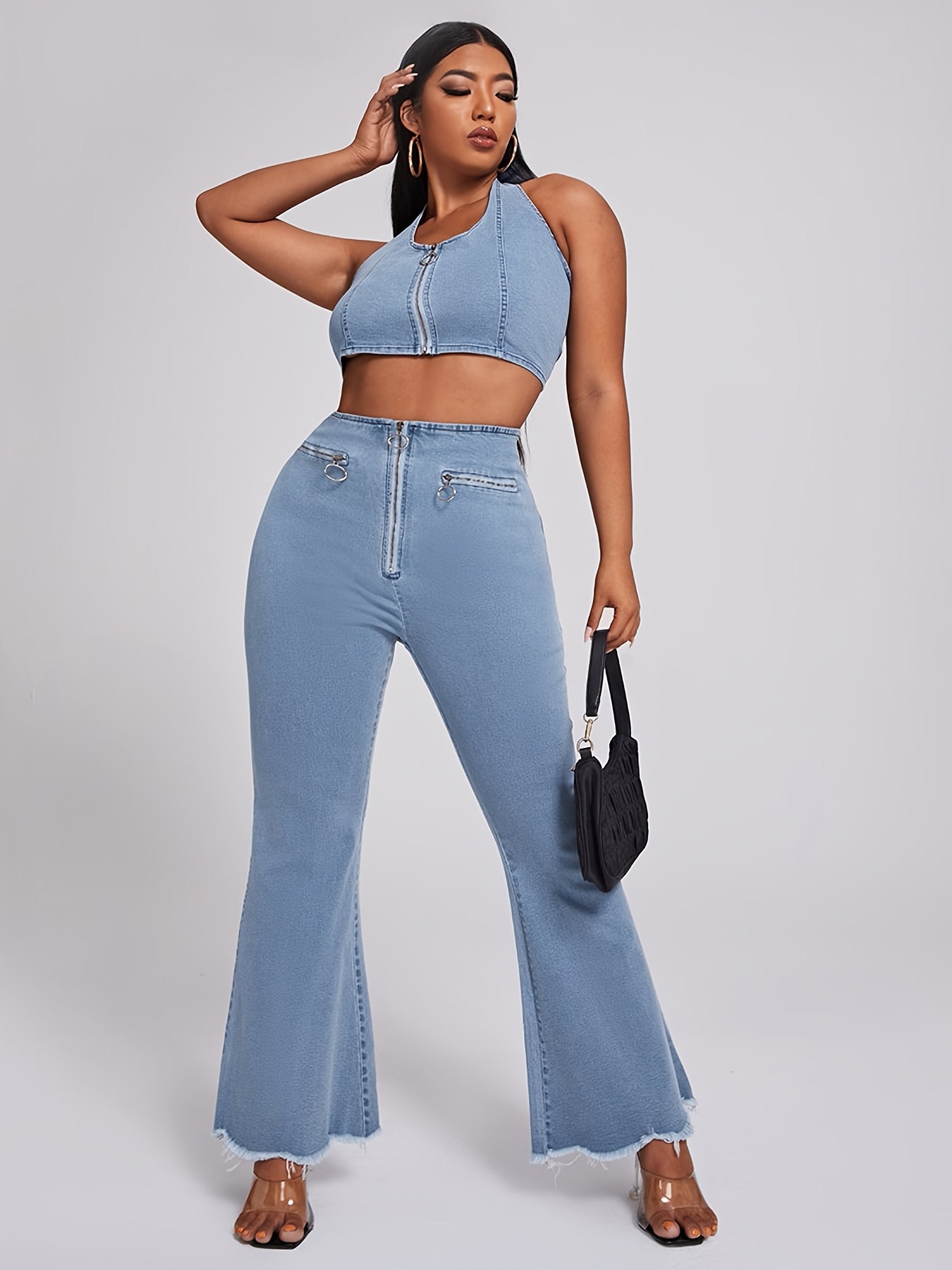 Sexy Solid Sheer Tulle Two piece Pants Set Criss Cross Crop - Temu Canada