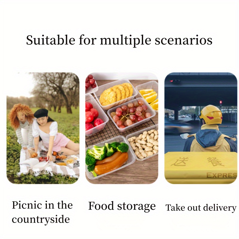 Disposable Lunch Boxes Packaging Boxes Rectangular Pp Plastic Food Grade  Thickened Household Transparent Fast Food Bento Lunch Box Takeaway  Restaurant Packaging Box - Temu