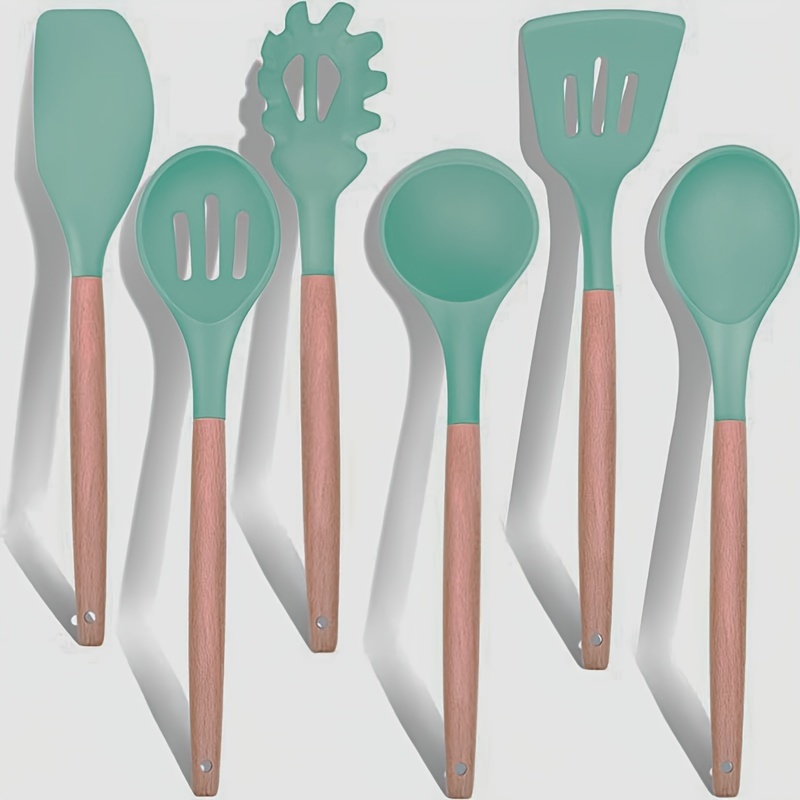 6 Pièces/ensemble Ensemble D'ustensiles En Silicone Ensemble Temu